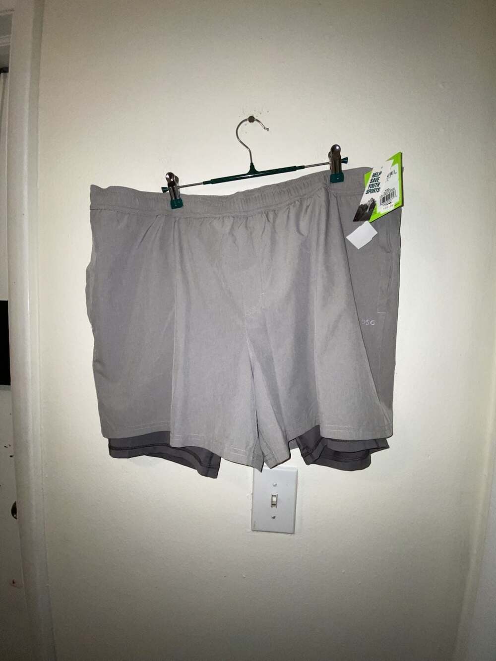 DSG Agility 2-In-1 Short Size XX Large Light Gray Heather Athletic